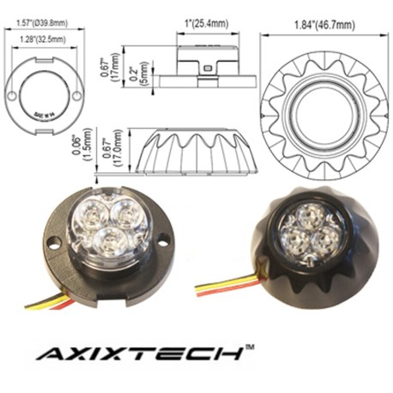 LED Blixtljus Axixtech BK Slim, ECE-R65 Godkänd